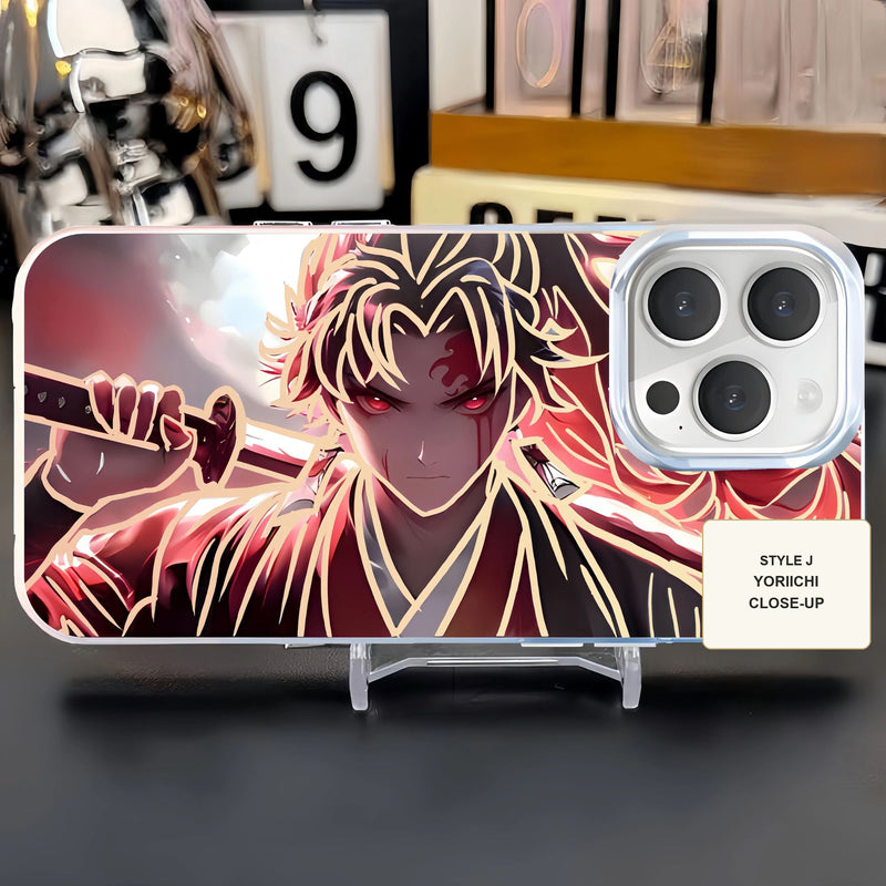 Demon Slayer aurora gold phone case — Yoriichi Tsugikuni — Close-Up