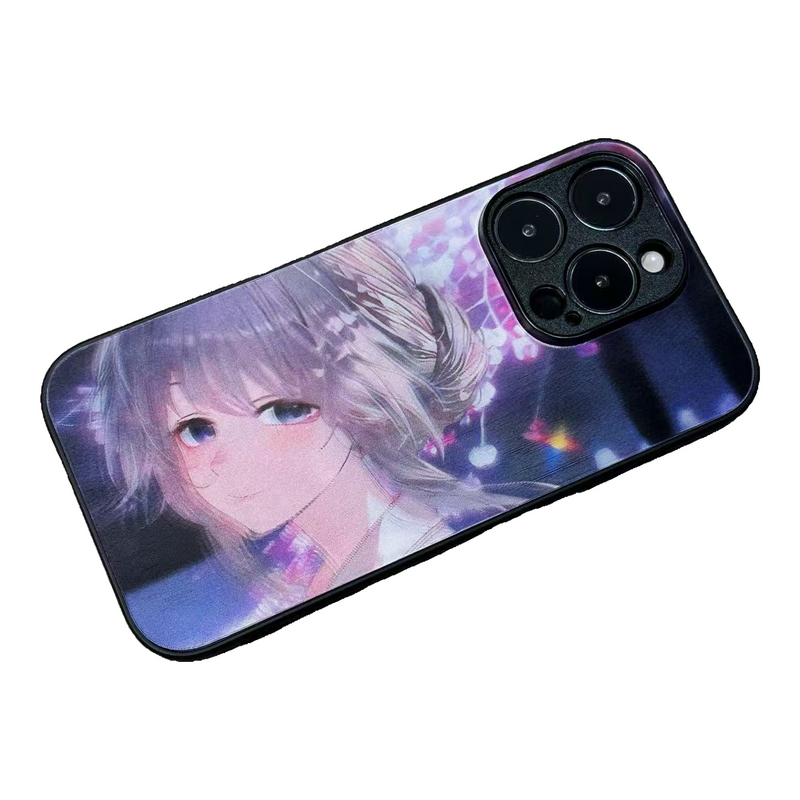 Kaoruko Waguri Blinking Lenticular Phone Case — full product on white background