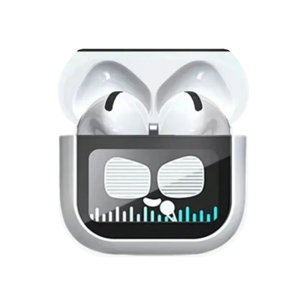 White 12 Ultra earbuds and complete touchscreen charging case on white