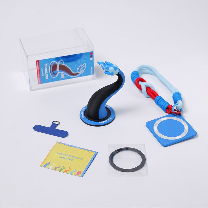 Pokemon Charizard Tail Magnetic Phone Stand — Blue & Orange