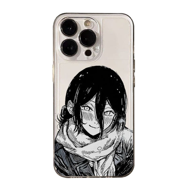 Chainsaw Man Reze Winter Illustrated Phone Case — 2 Designs on a pure white background