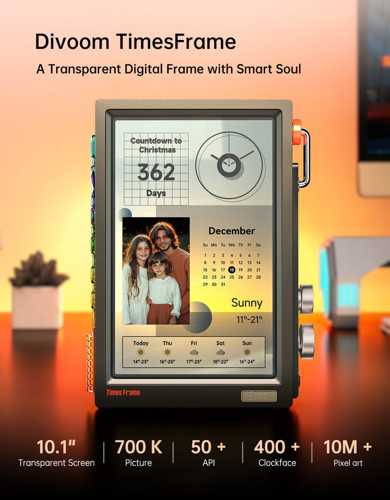 Times Frame - Floating Smart Photo & Video Desk Display (10.1", 64GB, Wi-Fi 6)