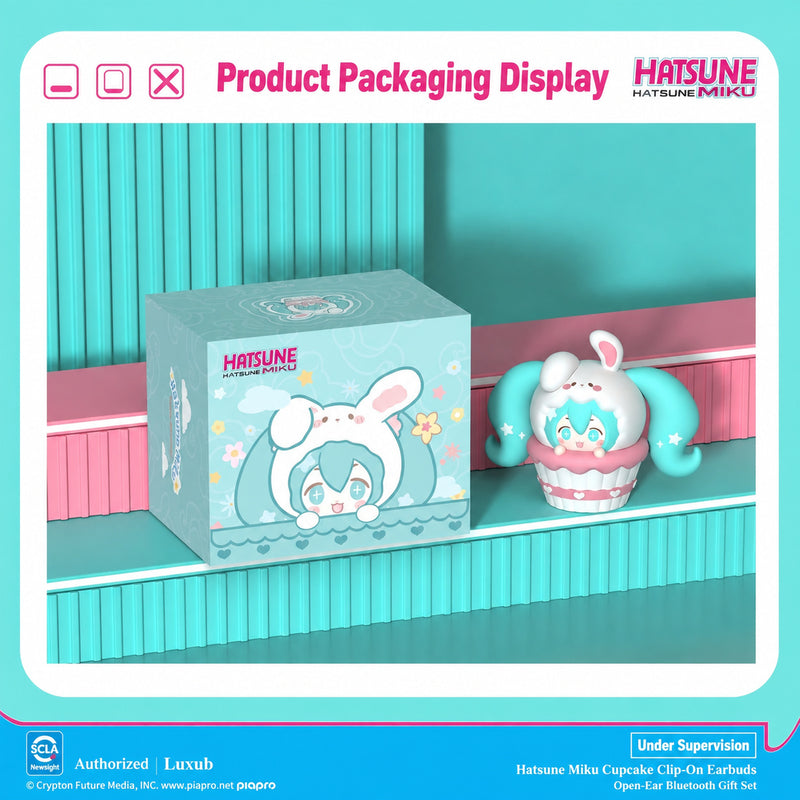 Hatsune Miku Cupcake Clip-On Earbuds — Open-Ear Bluetooth Gift Set — product image 2