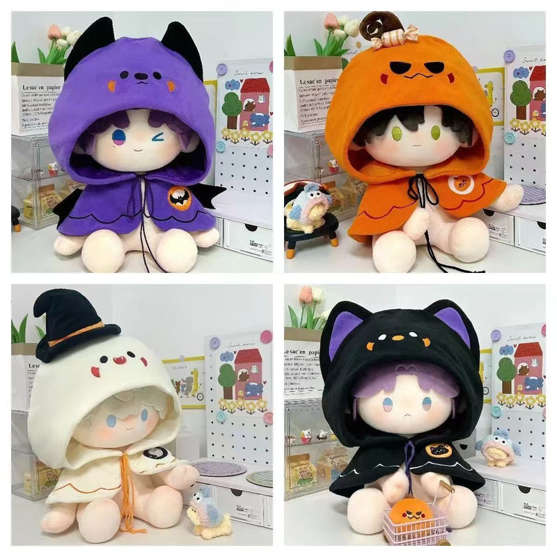 Four cloak styles on larger dolls; dolls and props not included