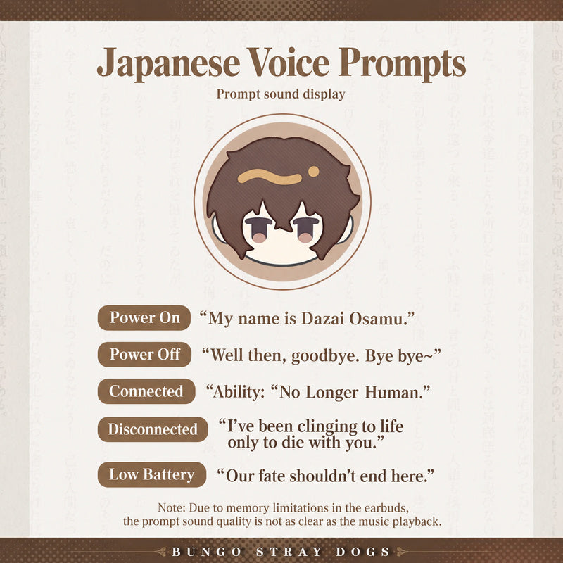 Osamu Dazai Wireless Earbuds — Bungo Stray Dogs Bluetooth 5.4 with ANC — product image 3