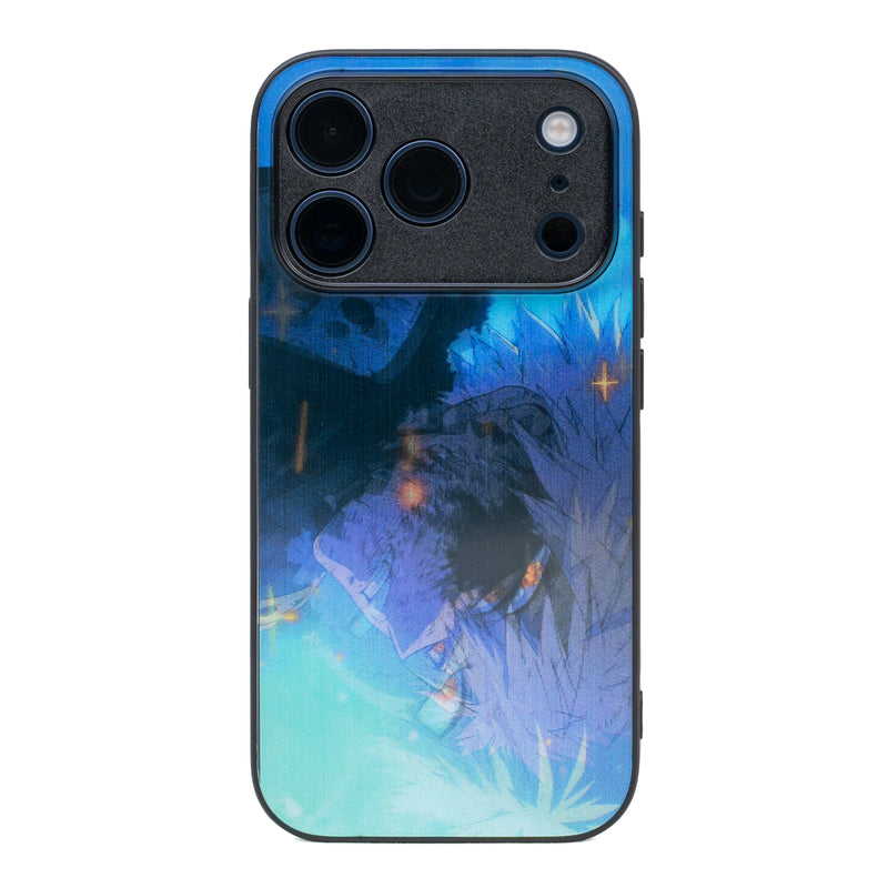 My Hero Academia Bakugo lenticular phone case - Blue - Side Profile, portrait view