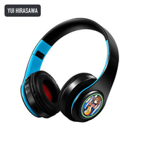 Yui Hirasawa anime voice Bluetooth headphones — Black / Blue