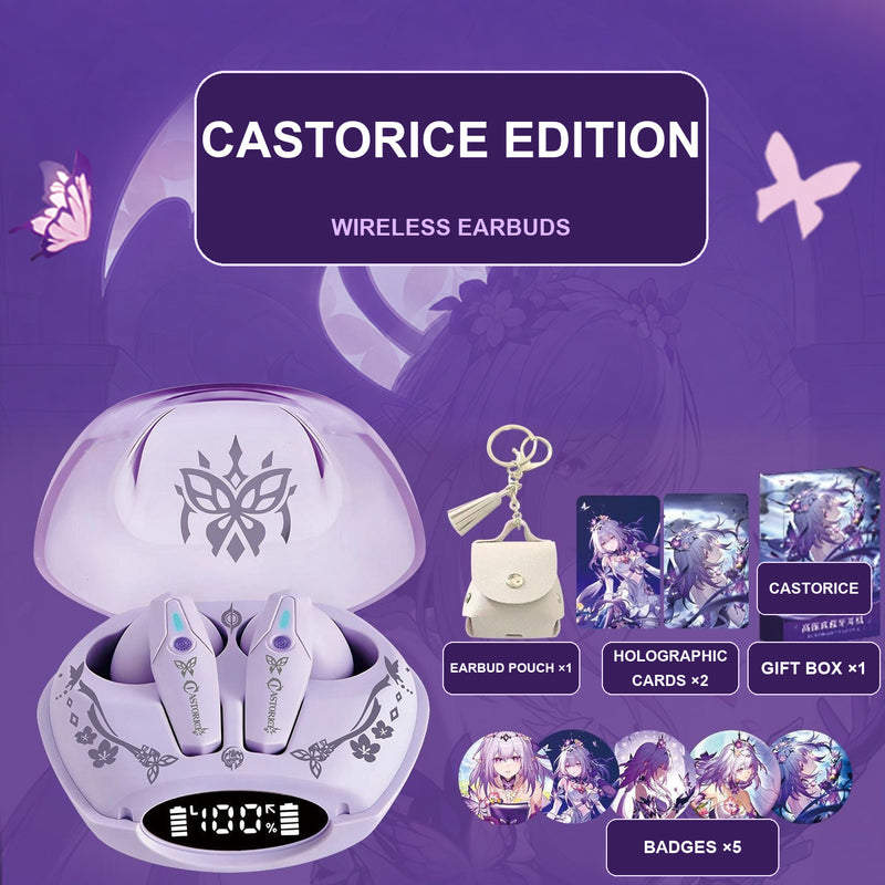 Castorice wireless earbuds with character accessory set