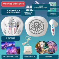 Firefly earbuds package contents — design 2