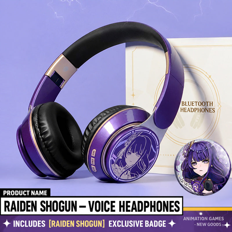 Genshin Voice Headphones — Over-Ear Bluetooth with Character Prompts & Badge — product image 5