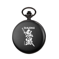 Demon Slayer Pocket Watch — Engraved Quartz Watch on Chain or Necklace