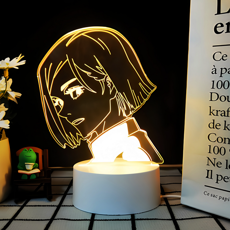 JJK 3D LED Night Light - Multi-Color Dimmable Desk Lamp — Nobara Kugisaki / 3 Colors + Switch