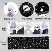 JJK Projection Night Light - Rotating Star Projector Lamp — Satoru Gojo S02 / Warm Light