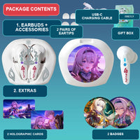 Firefly earbuds package contents — design 3