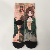 Cartoon Graffiti Trendy Socks - Cotton Crew (Unisex)