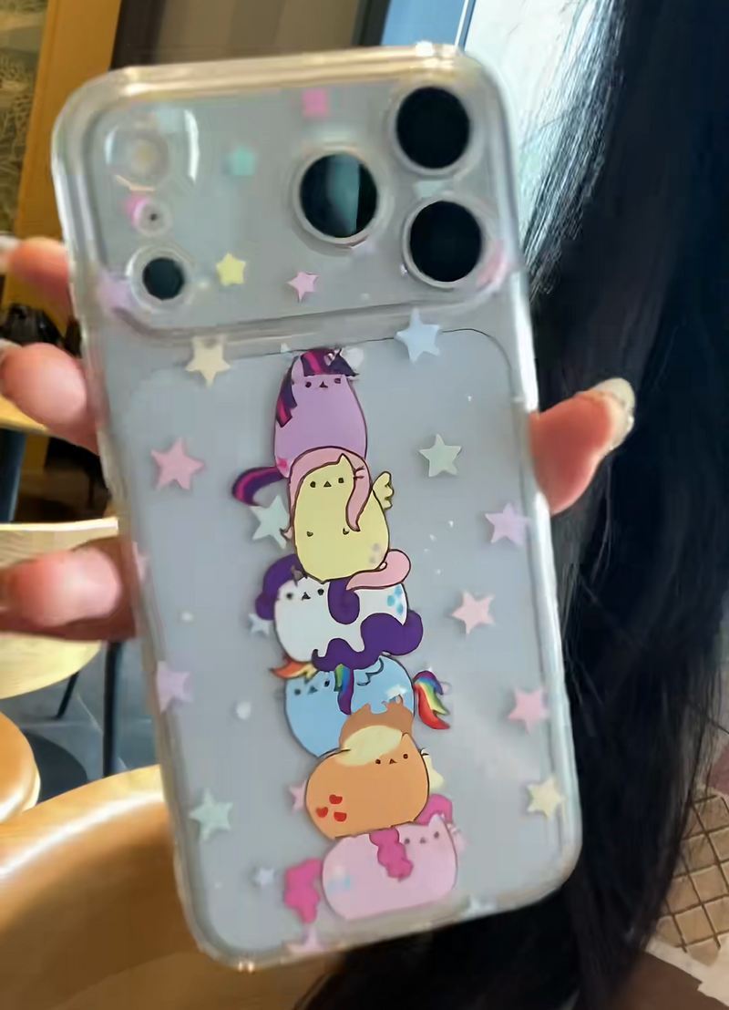 Original product photo showing the full clear-look Pusheen case