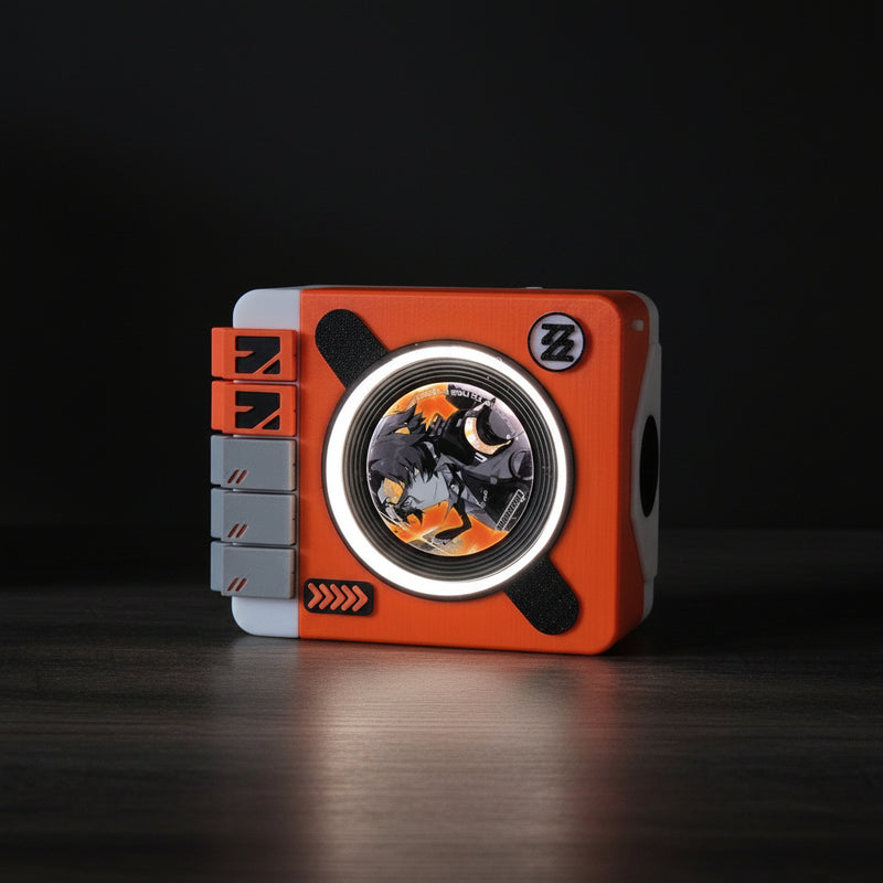 Light-Up Rotating Display Stand Speaker for Anime Badges & Pin Collectibles