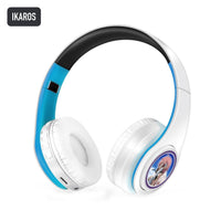 Ikaros anime voice Bluetooth headphones — White / Blue