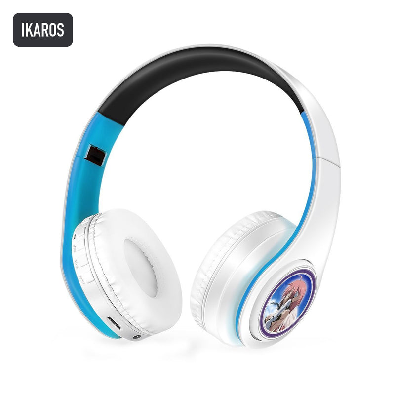 Ikaros anime voice Bluetooth headphones — White / Blue