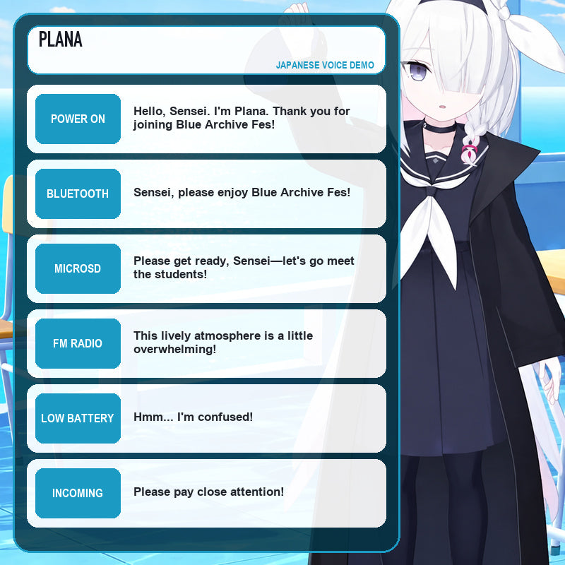 Blue Archive Voice Bluetooth Headphones — Hina & Plana Japanese Voice Prompts