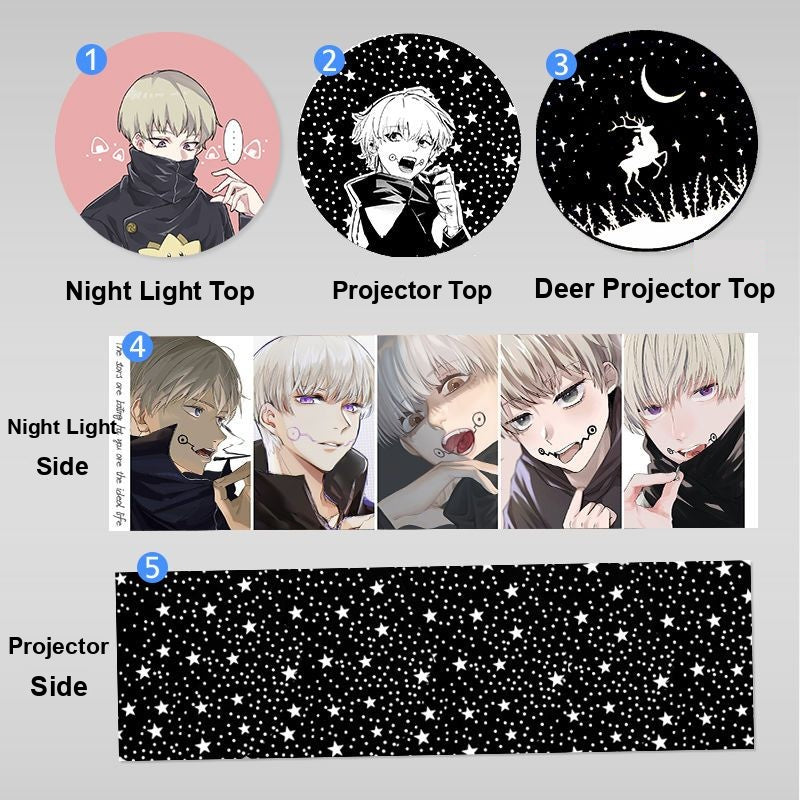 JJK Projection Night Light - Rotating Star Projector Lamp — Toge Inumaki S04 / Warm Light