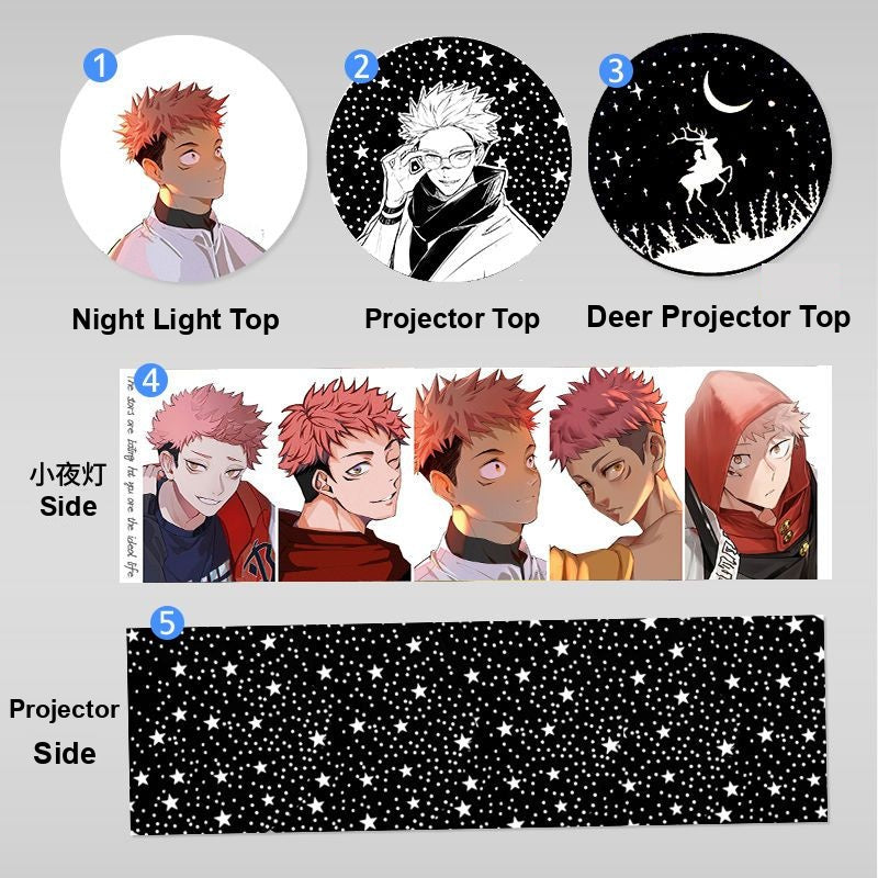 JJK Projection Night Light - Rotating Star Projector Lamp — Yuji Itadori S01 / Warm Light