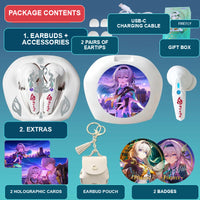 Firefly earbuds package contents — design 6