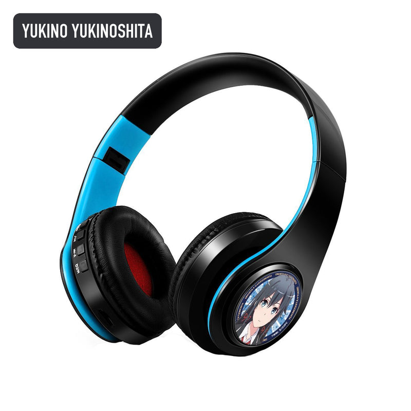 Yukino Yukinoshita anime voice Bluetooth headphones — Black / Blue