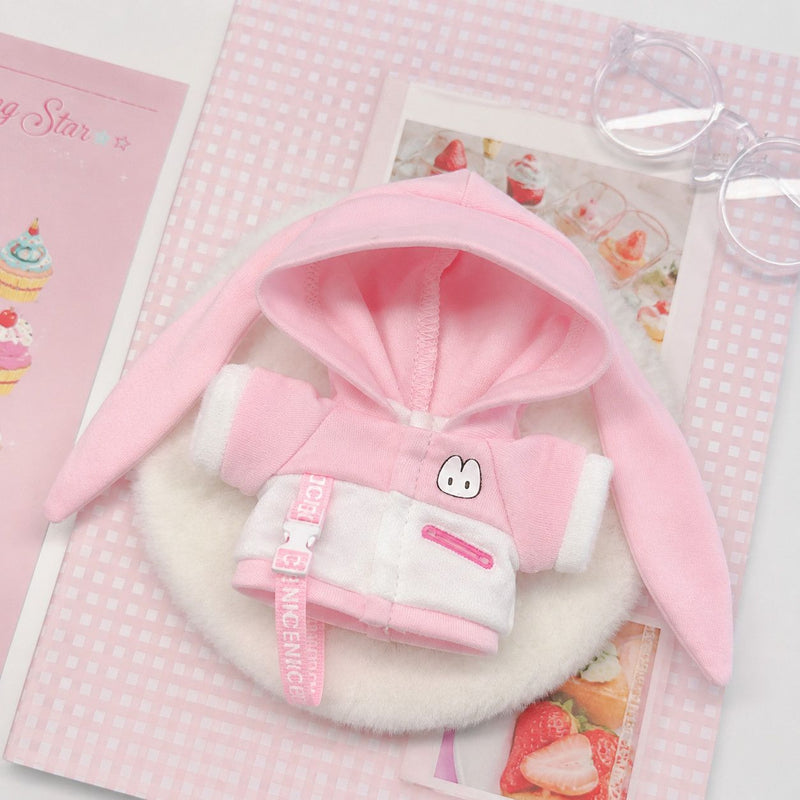 Animal Hoodie Outfit for 10cm / 20cm Cotton Dolls - Cat / Dog / Bunny / Frog