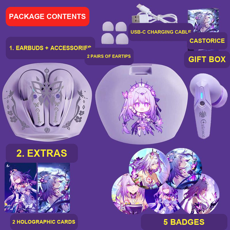 Castorice wireless earbuds package contents — design 9