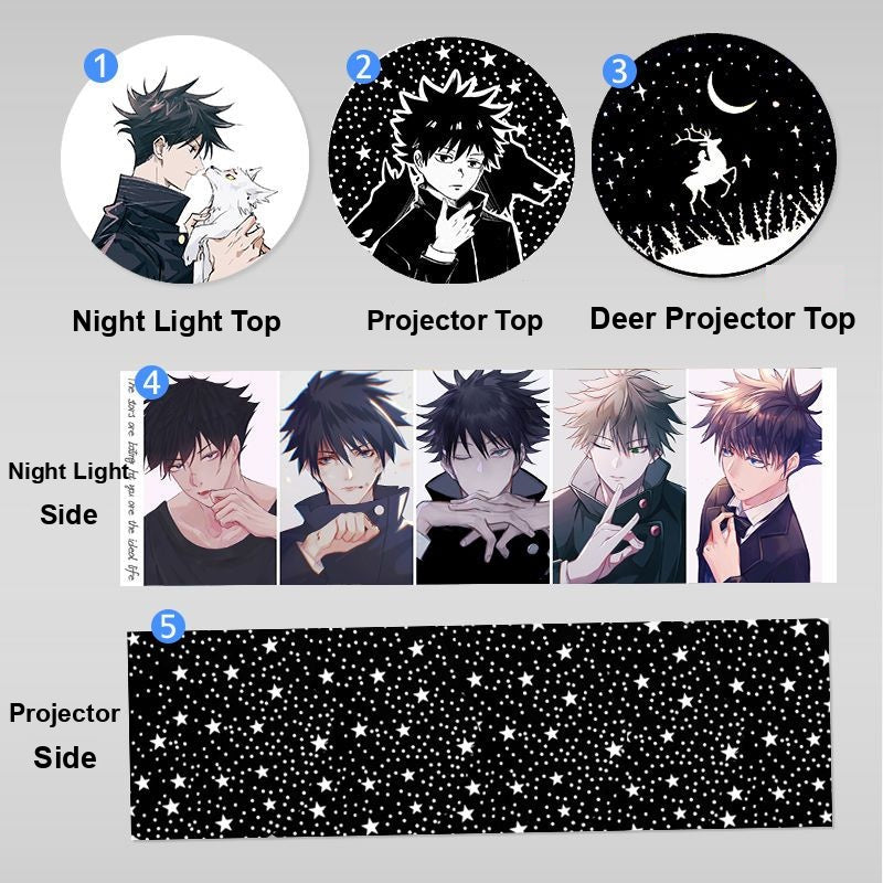 JJK Projection Night Light - Rotating Star Projector Lamp — Megumi Fushiguro S01 / Warm Light