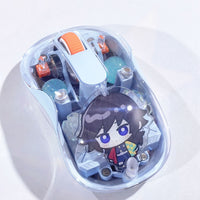 Demon Slayer Transparent Wireless Mouse — Silent Bluetooth Mouse with Character Charm Inside