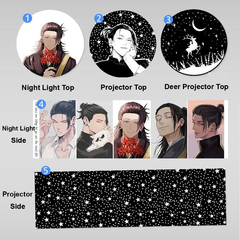 JJK Projection Night Light - Rotating Star Projector Lamp — Suguru Geto S02 / Warm Light