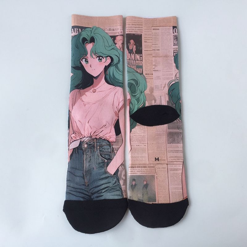 Cartoon Graffiti Trendy Socks - Cotton Crew (Unisex)