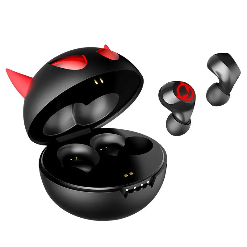 Devil Wireless Gaming Bluetooth Earbuds - Low-Latency Game Mode, 9D Bass, Universal for iPhone & Android