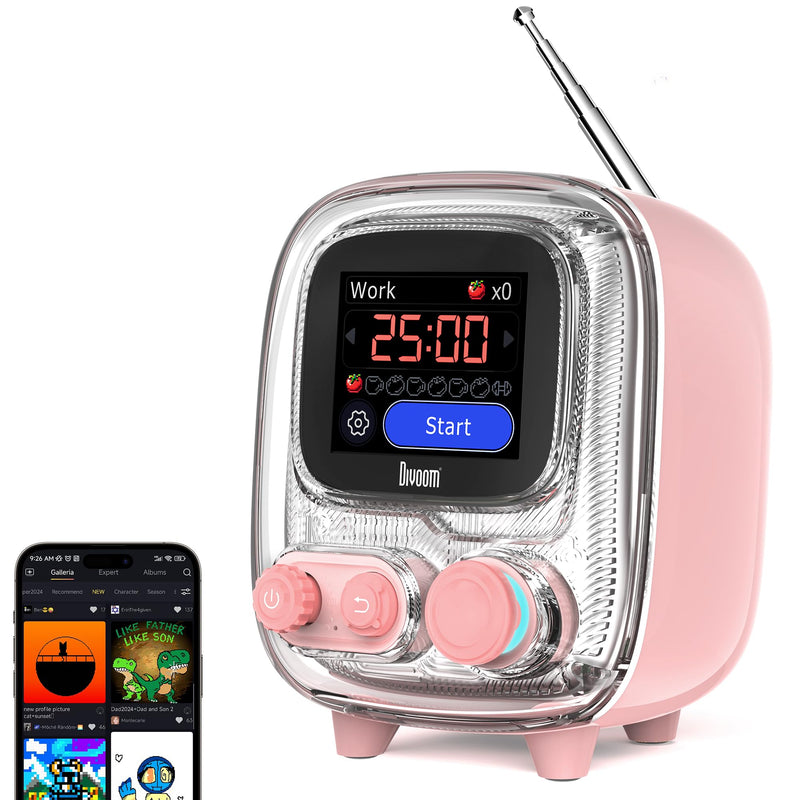 Retro Pixel Bluetooth Speaker with Photo Album Display