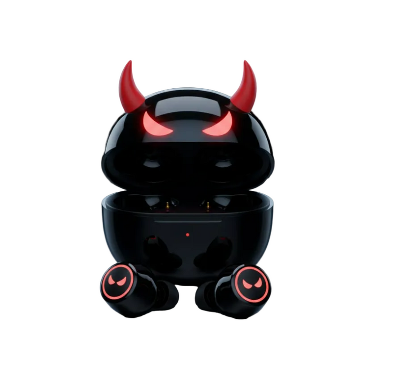 Devil Wireless Gaming Bluetooth Earbuds - Low-Latency Game Mode, 9D Bass, Universal for iPhone & Android