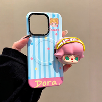 DIMOO Pink-Hair Magnetic Phone Case & Stand Options — watermark restoration