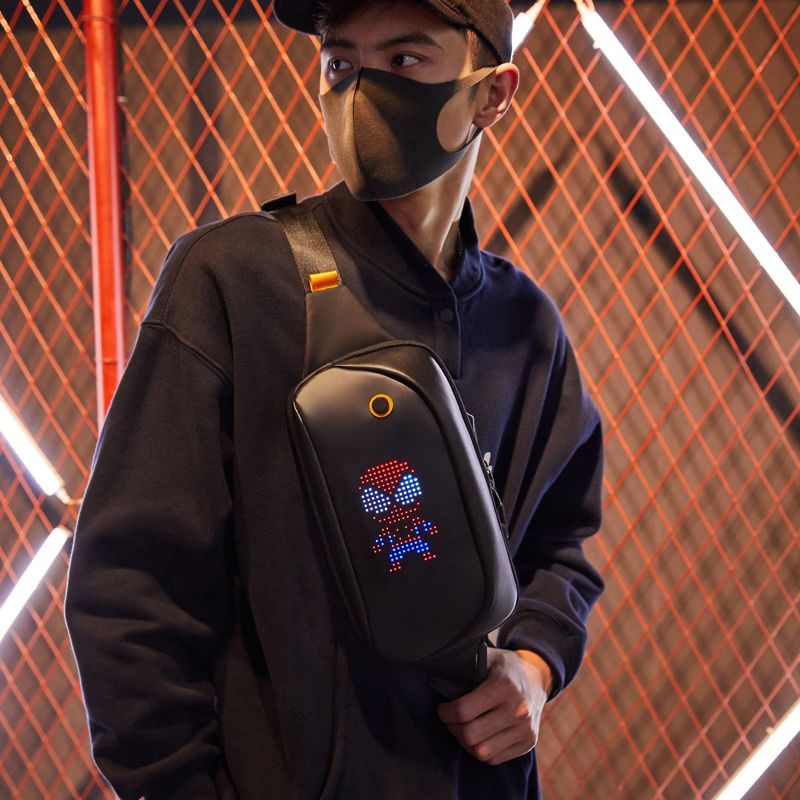 Pixel LED Crossbody Bag - Hip-Hop Shoulder Bag with Programmable Display