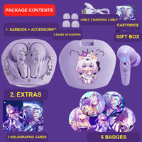 Castorice wireless earbuds package contents — design 15