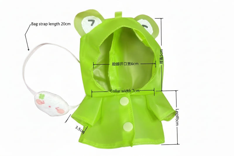 Cotton Doll Raincoat Outfit for 10cm / 15cm Plush Dolls - Changeable Clothes