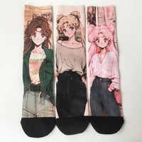 Cartoon Graffiti Trendy Socks - Cotton Crew (Unisex)