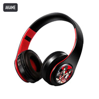 Akame anime voice Bluetooth headphones — Black / Red