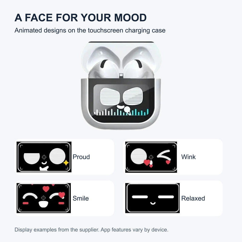 Supplier examples of Proud, Wink, Smile and Relaxed display designs