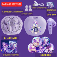 Castorice wireless earbuds package contents — design 23