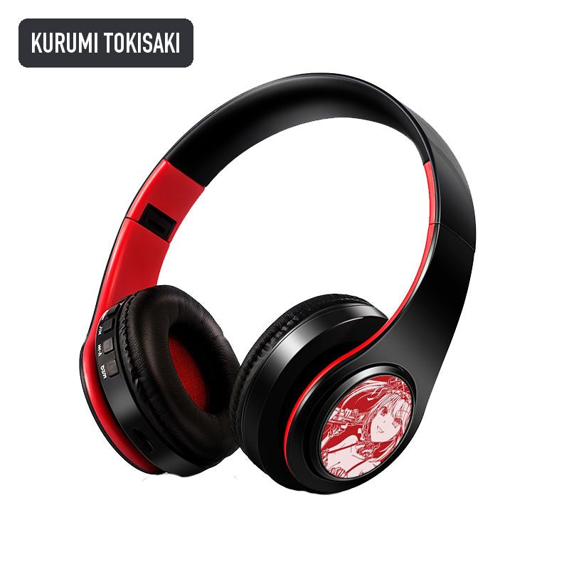 Kurumi Tokisaki anime voice Bluetooth headphones — Black / Red