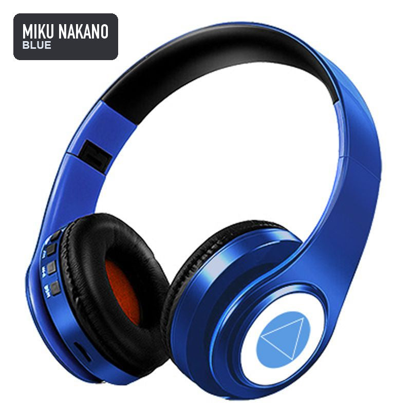 Miku Nakano anime voice Bluetooth headphones — Blue