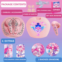 Cipher wireless earbuds package contents — design 32