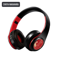 Chuya Nakahara anime voice Bluetooth headphones — Black / Red