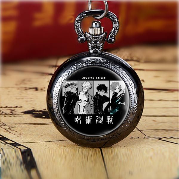 Jujutsu Kaisen Pocket Watch Necklace — Vintage Quartz Pendant — Group Lineup / Standard